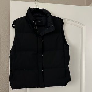 Theory Midnight Black Quilted Vest